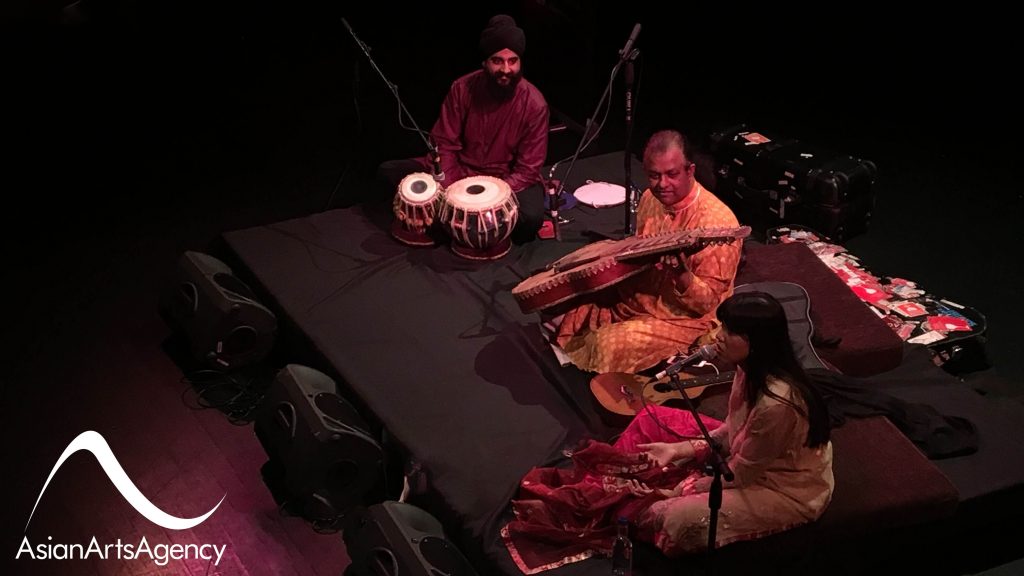 Debashish Bhattacharya, Anandi Bhattacharya and Gurdain performing at Arnolfini Bristol