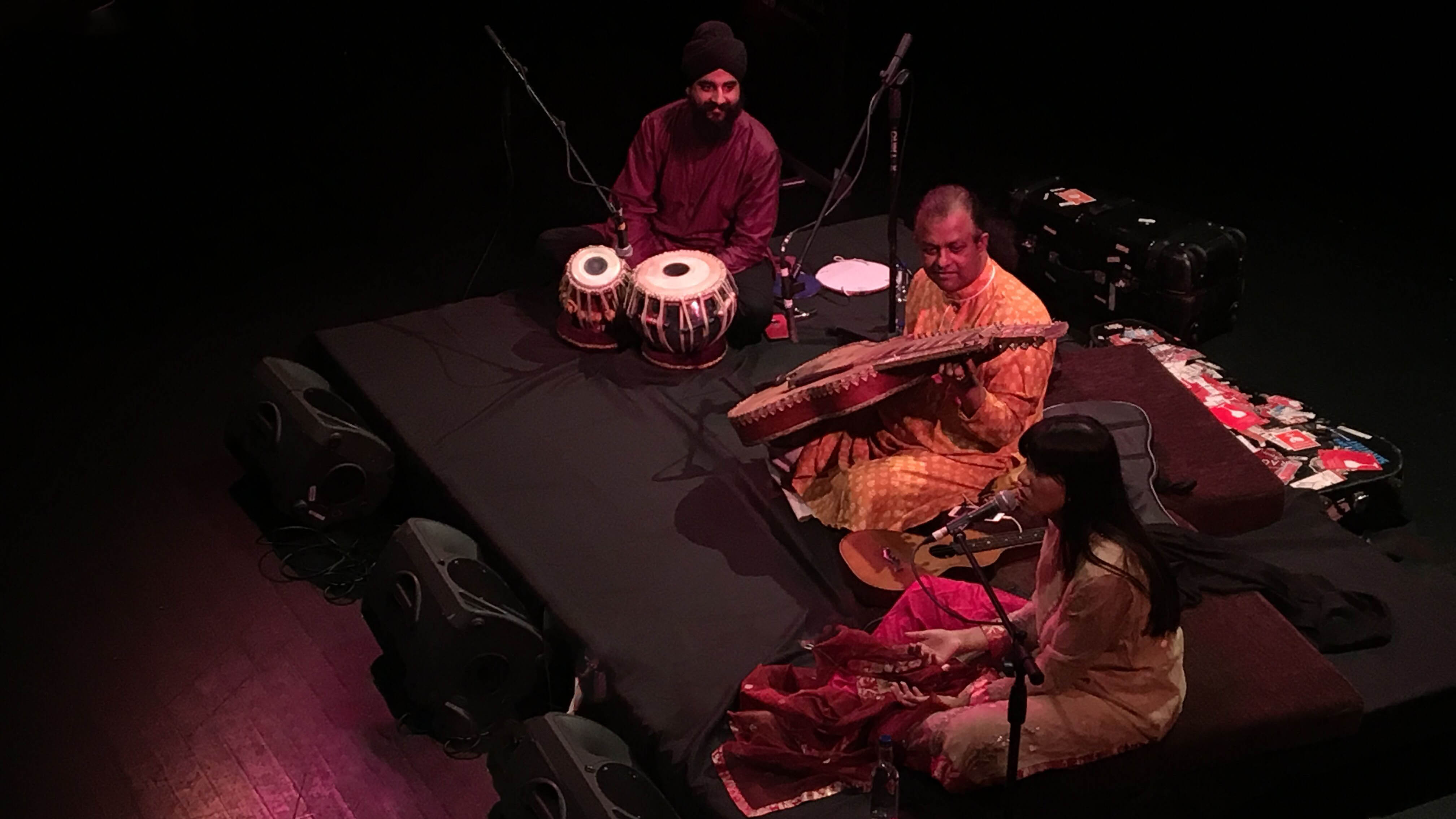 Debashish Bhattacharya, Anandi Bhattacharya and Gurdain performing at Arnolfini Bristol